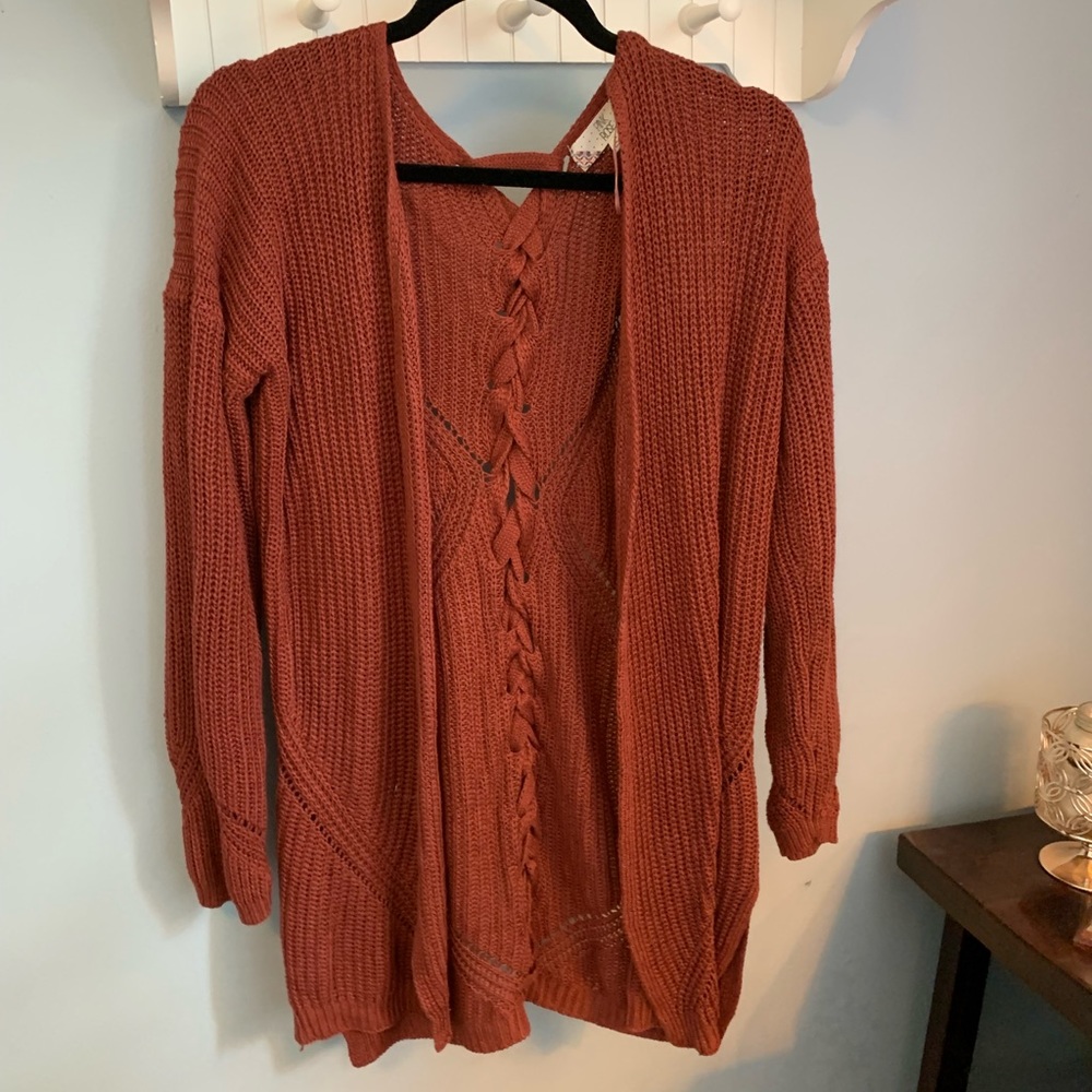 oversized crochet cardigan